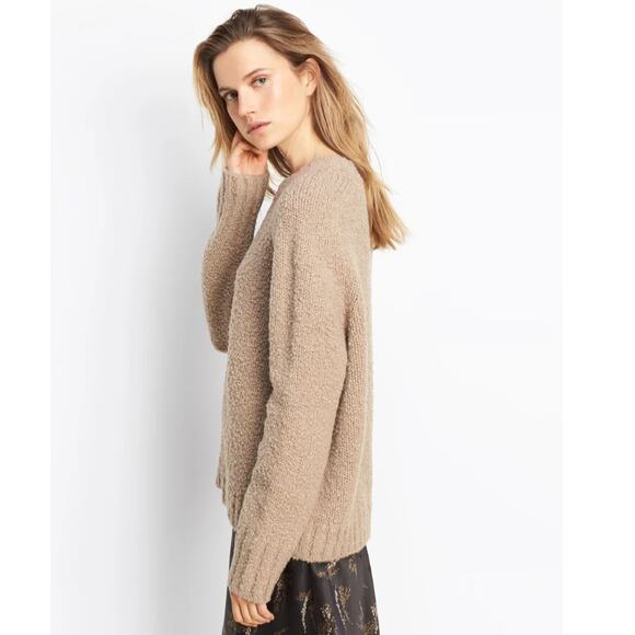 Vince Women's SZ L Saddle Sleeve Pullover Italian Wool Color: Soil $425 - Picture 3 of 10